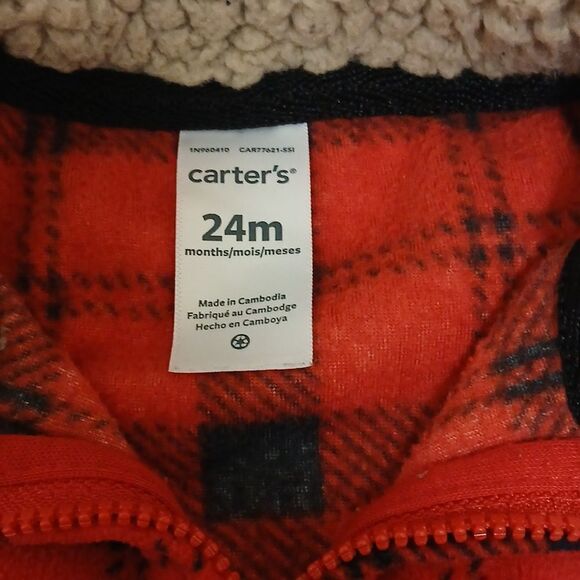 Carter's and George Boys 24M Vests, Red Flannel, Gray/Blue/Red Cardigan style - Picture 3 of 13